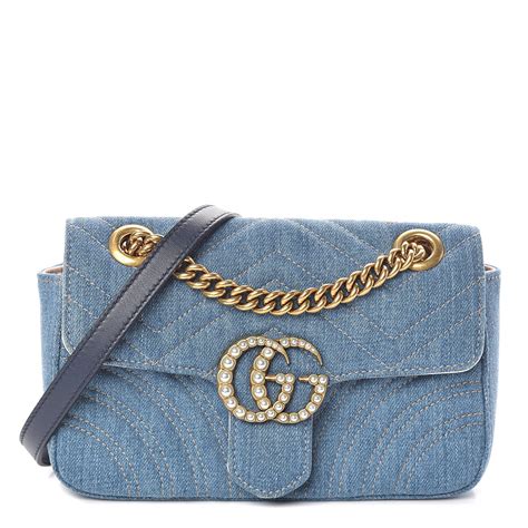 gucci marmont denim pearl|gg marmont leather backpack.